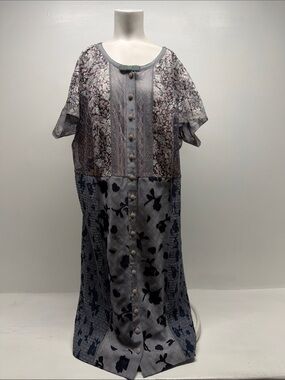 Beguile By Byron Lars Bellaza Dress Floral Lace Patchwork Sheath Gray Plus 20 W